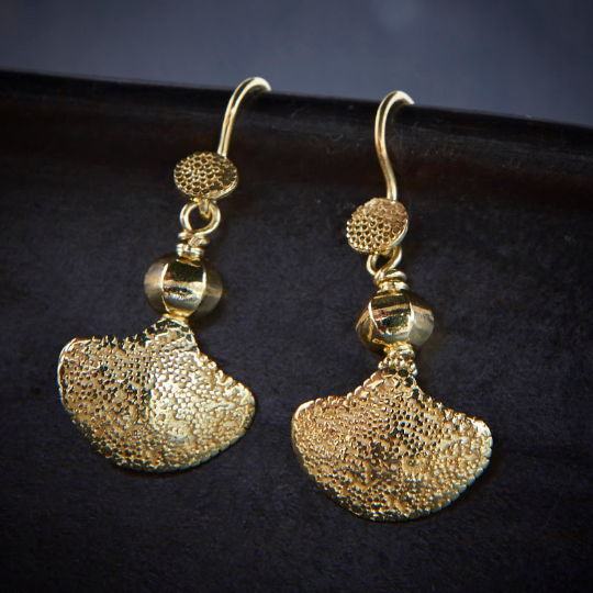 Granulation Fossil Drop Earrings - Beyond Biasa