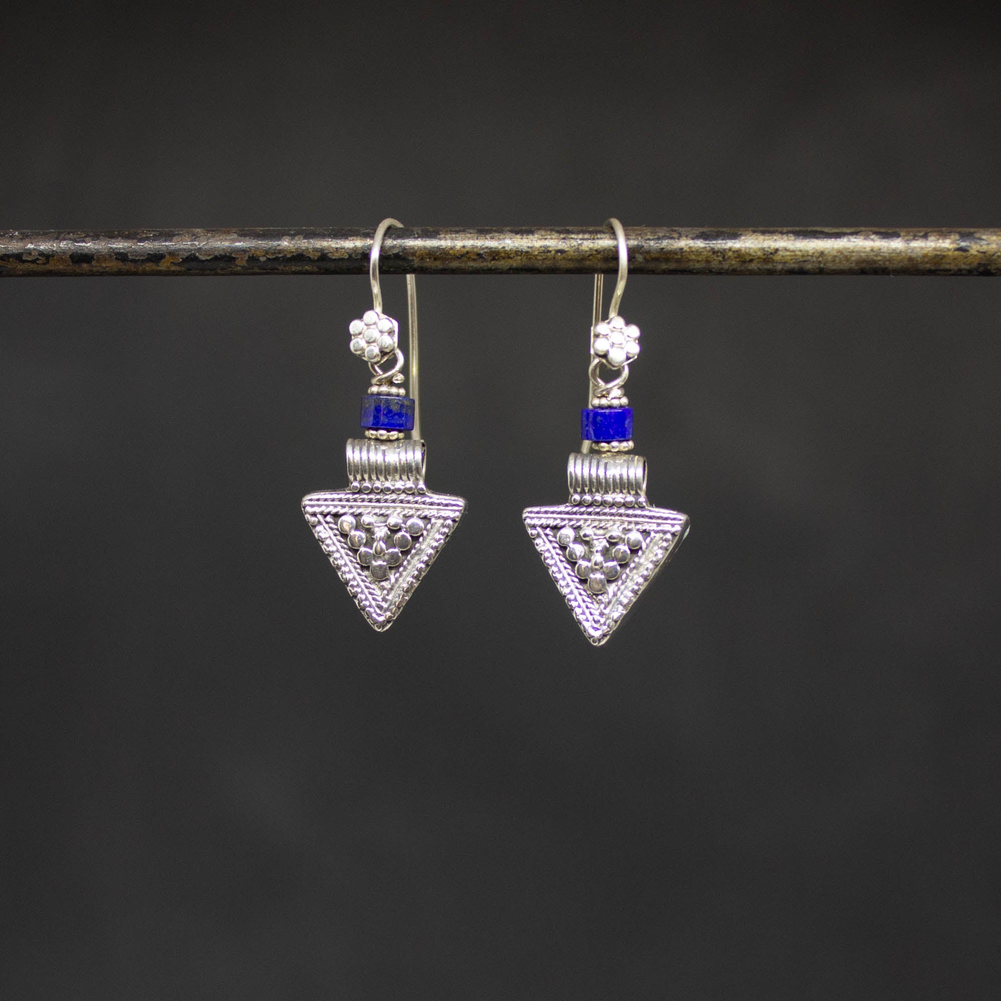 Silver Granulation Triangle Earrings - Beyond Biasa