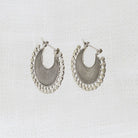 Oxidised Sterling Silver Wirework Flat Hoop Earrings | Beyond Biasa