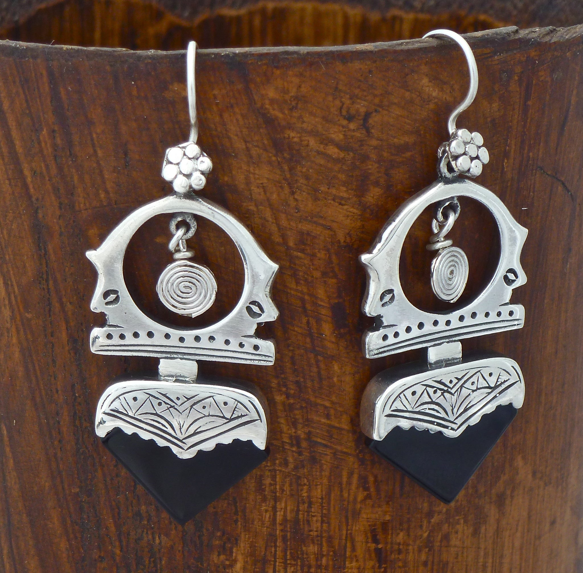 Silver Tuareg and Gemstone Earrings - Beyond Biasa