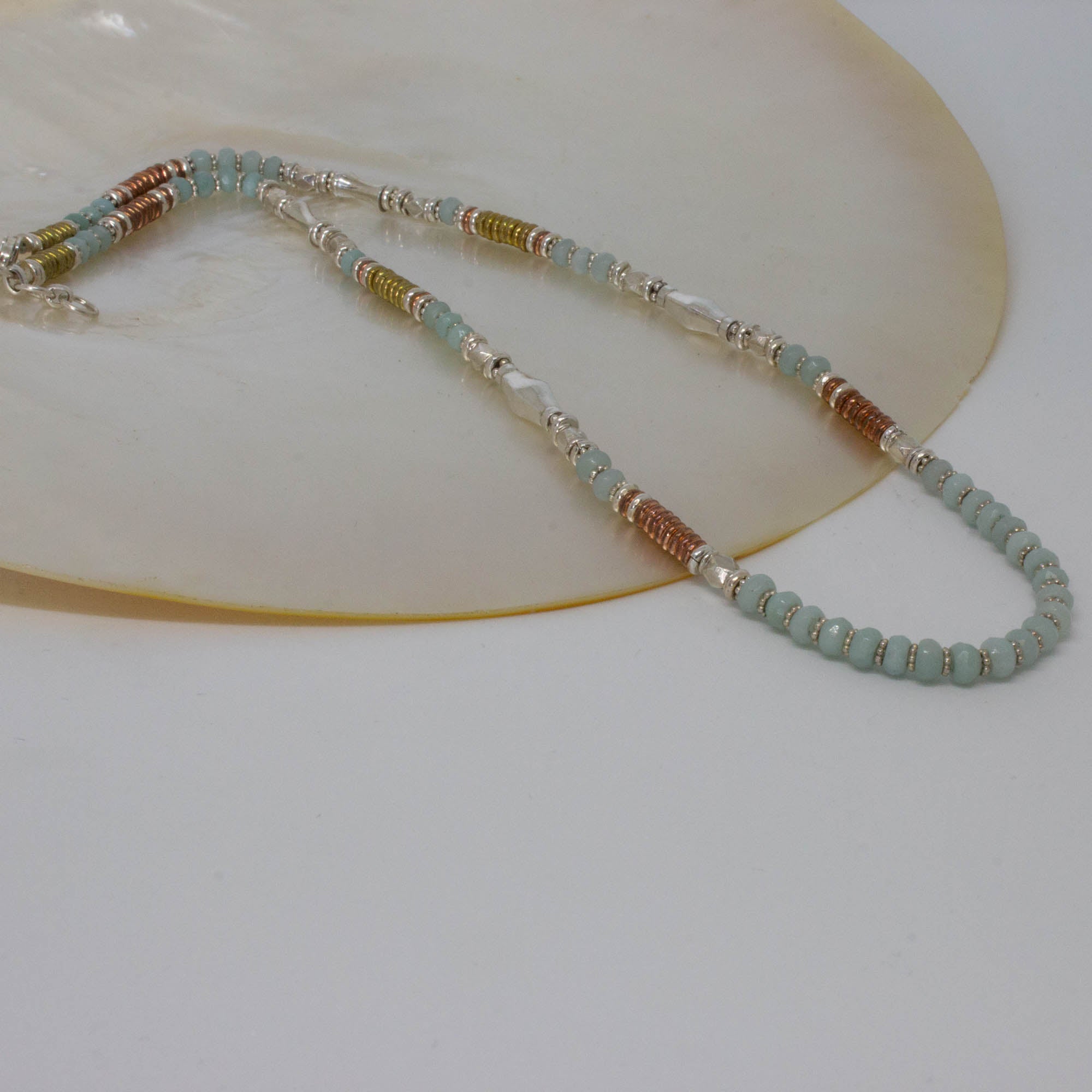 Gemstone and Mixed Metals Necklace - Beyond Biasa