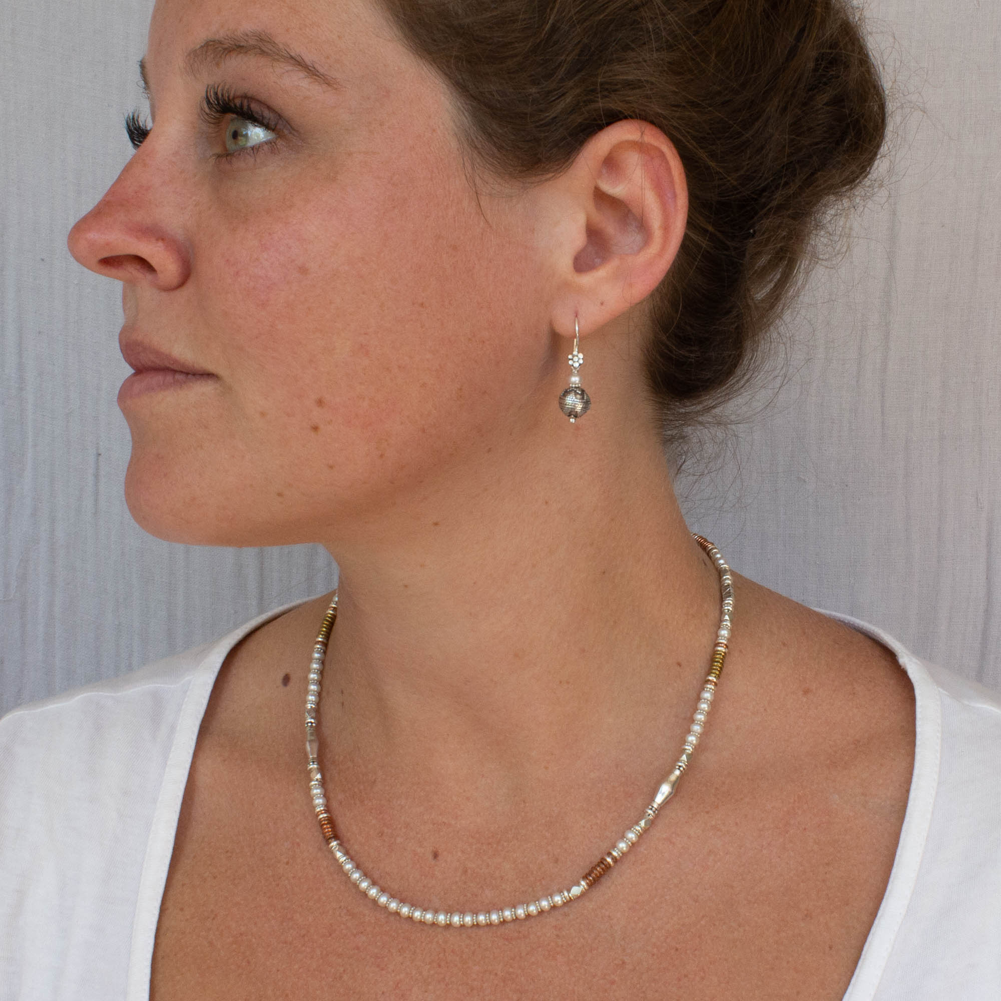 Gemstone and Mixed Metals Necklace - Beyond Biasa