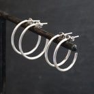 Sterling Silver Stud Hoop Earrings - Beyond Biasa