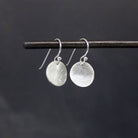 Brushed Disc Earrings Silver - Beyond Biasa