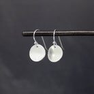 Brushed Disc Earrings Silver - Beyond Biasa