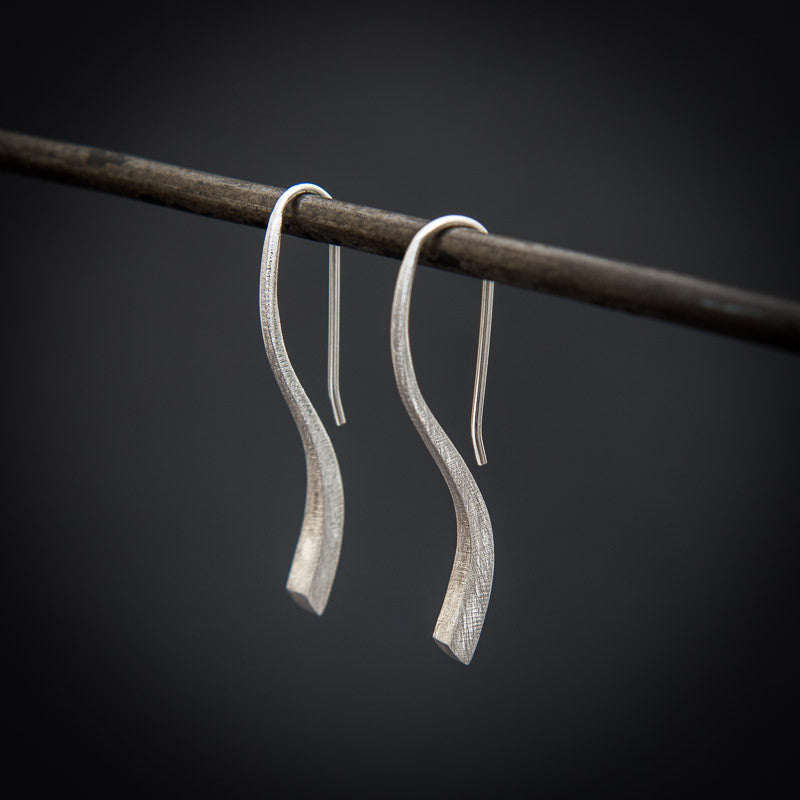 Brushed Sterling Silver or Gold Vermeil Mini 'Flick' Earrings - Beyond Biasa