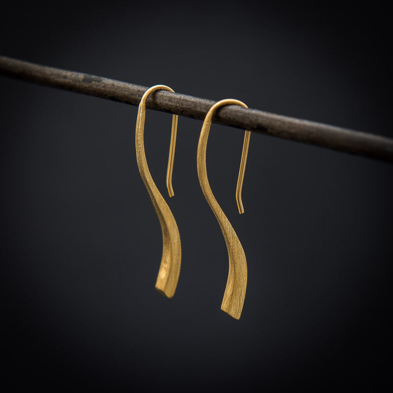 Brushed Sterling Silver or Gold Vermeil Mini 'Flick' Earrings - Beyond Biasa