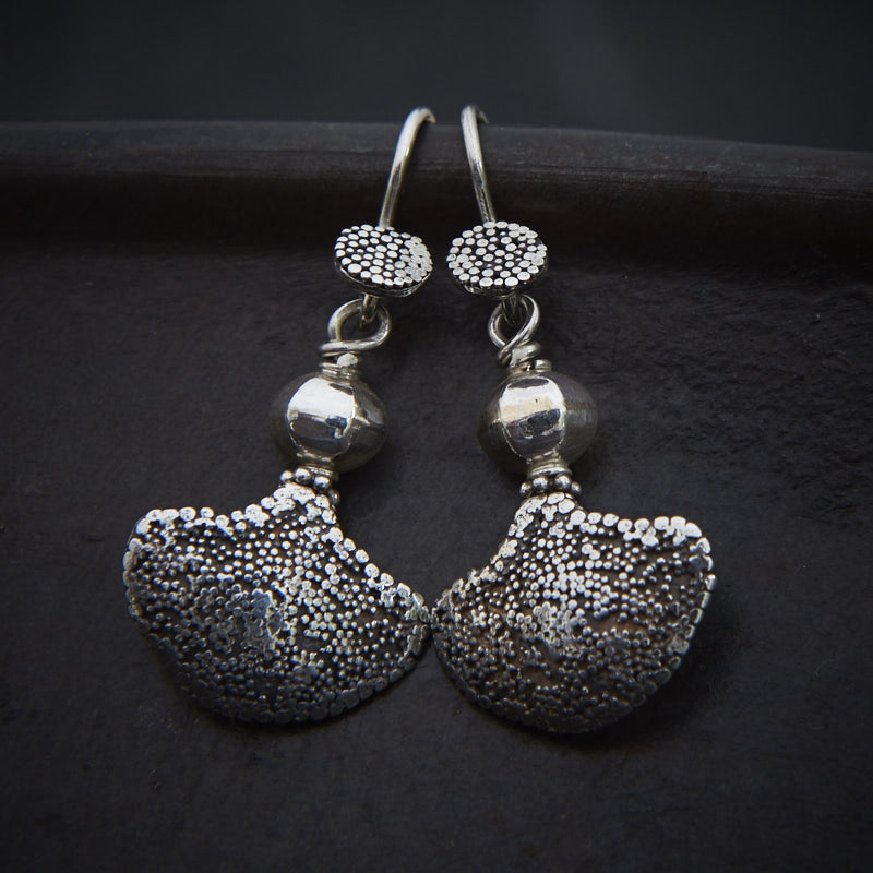 Sterling Silver 'Fossil' Drop Earrings - Beyond Biasa