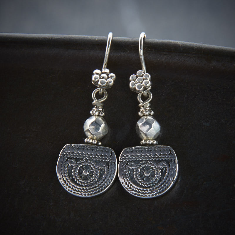 Sterling Silver Detail Drop Earrings - Beyond Biasa