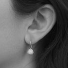 Round Freshwater Pearl Drop Earrings in Sterling Silver
