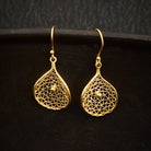 Gold Vermeil Mesh Petal Drop Earrings - Beyond Biasa