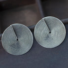 Sterling Silver Disc Stud Earrings - Beyond Biasa