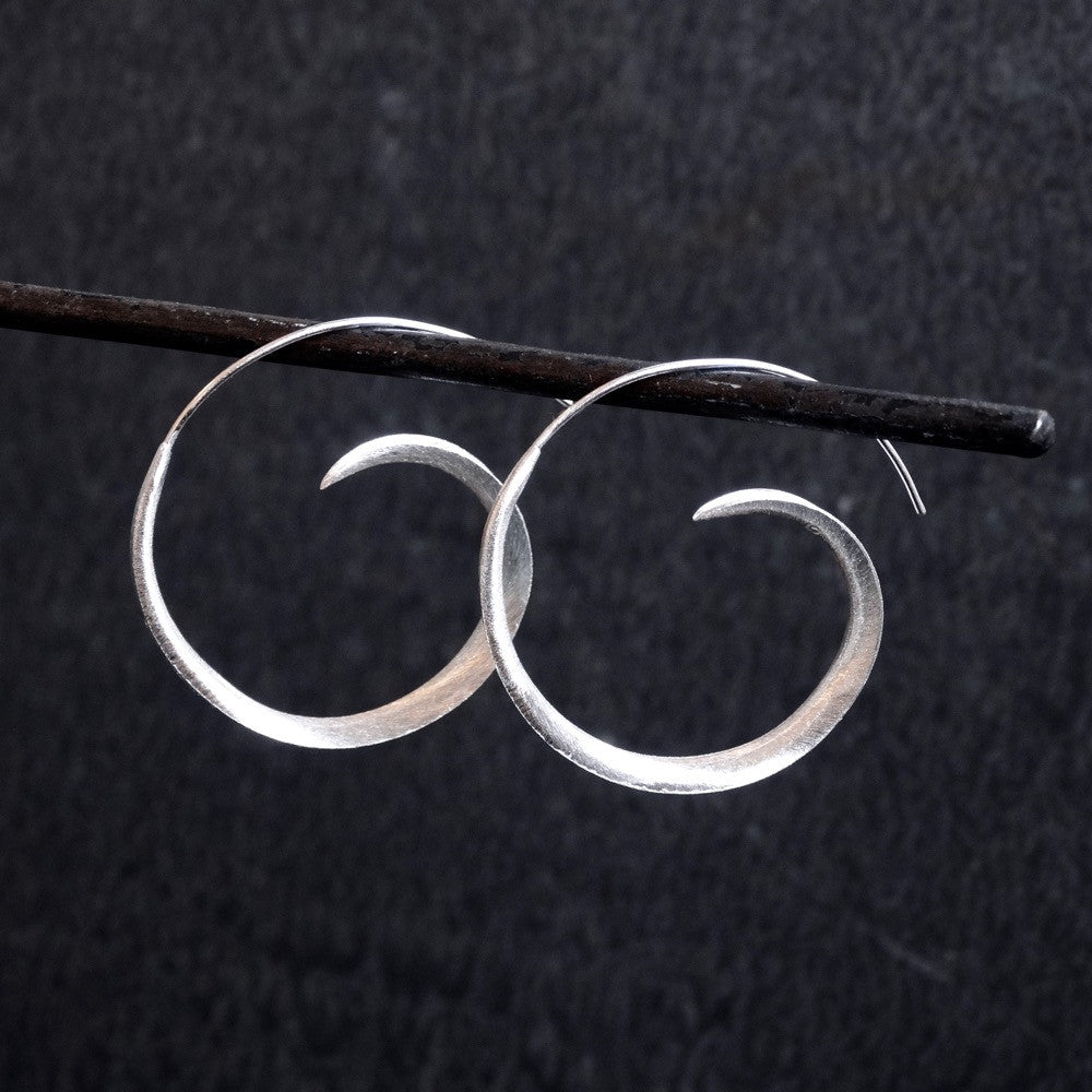 Sterling Silver Swirl Hoop Earrings - Beyond Biasa