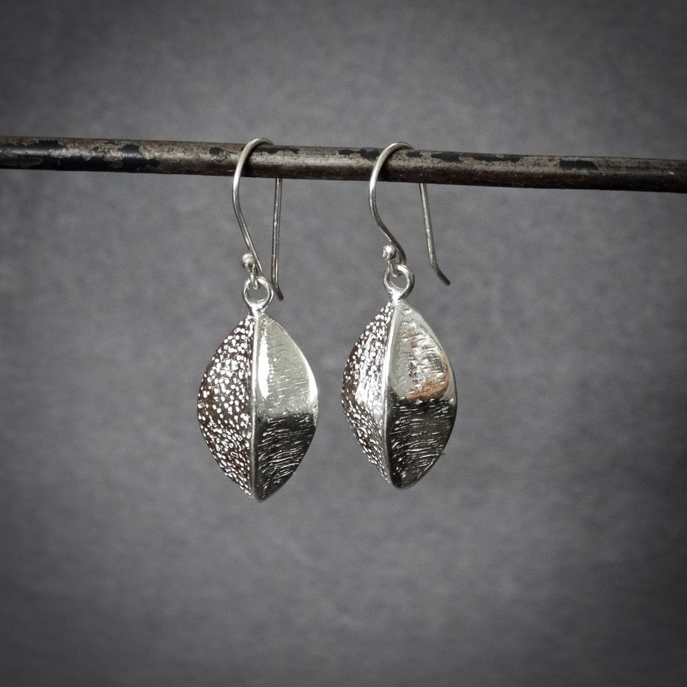 Textured Sterling Silver Drop Earrings - Beyond Biasa