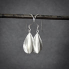 Brushed Sterling Silver Twist Drop Earrings - Beyond Biasa