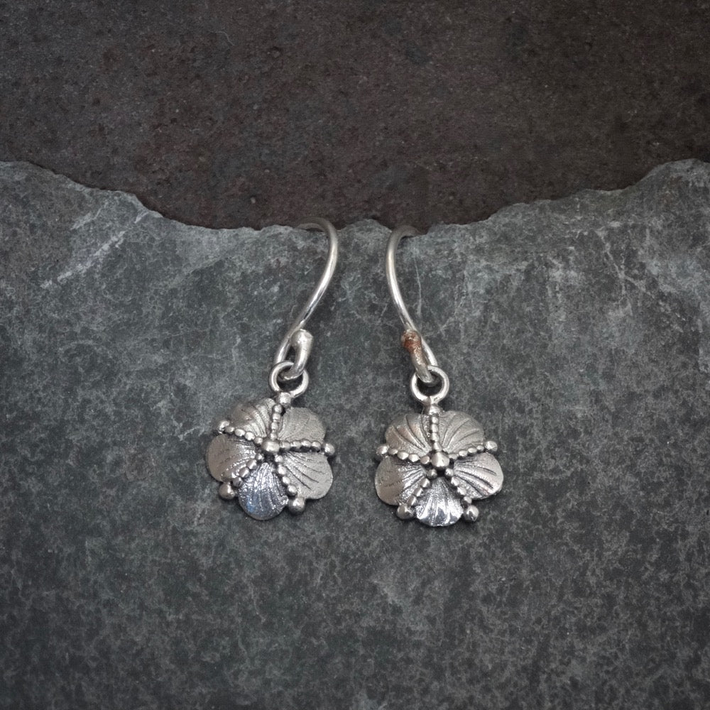 Sterling Silver Little Flower Drop Earrings - Beyond Biasa