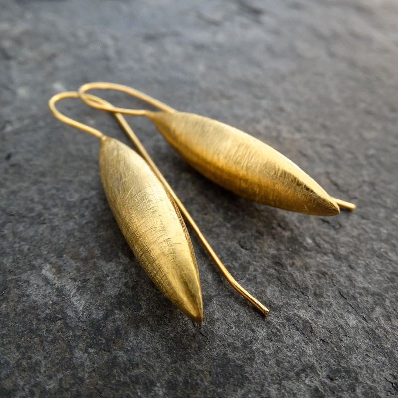 Brushed Spear Drop Earrings