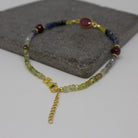 Sapphire, Ruby and Gold Beaded Bracelet