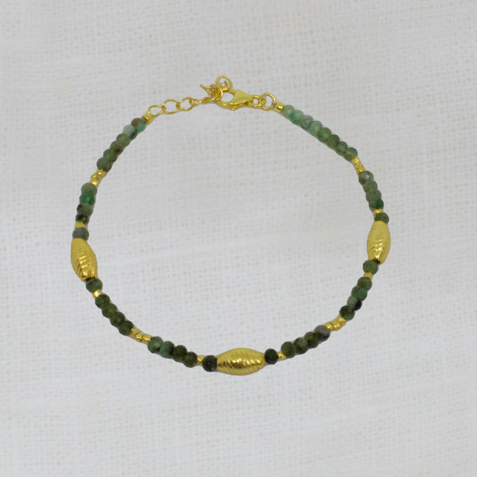 Emerald and Gold Beaded Bracelet - Beyond Biasa