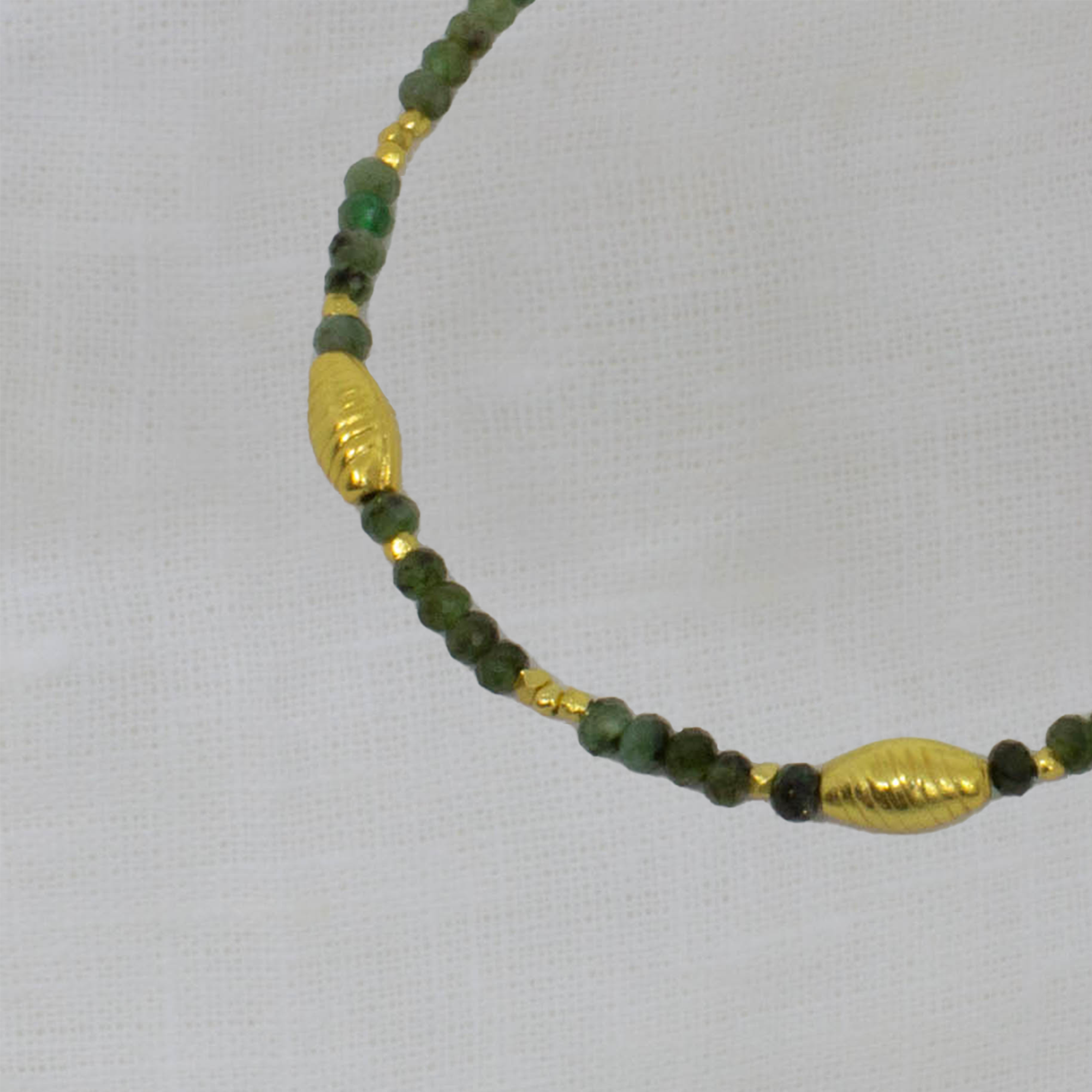 Emerald and Gold Beaded Bracelet - Beyond Biasa