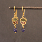 Tourmaline, Lapis Lazuli and Gold Vermeil Drop Earrings - Beyond Biasa