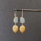 Aquamarine and Textured Gold Vermeil Earrings - Beyond Biasa