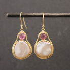 Biwa Pearl, Pink Tourmaline and Gold Vermeil Drop Earrings - Beyond Biasa
