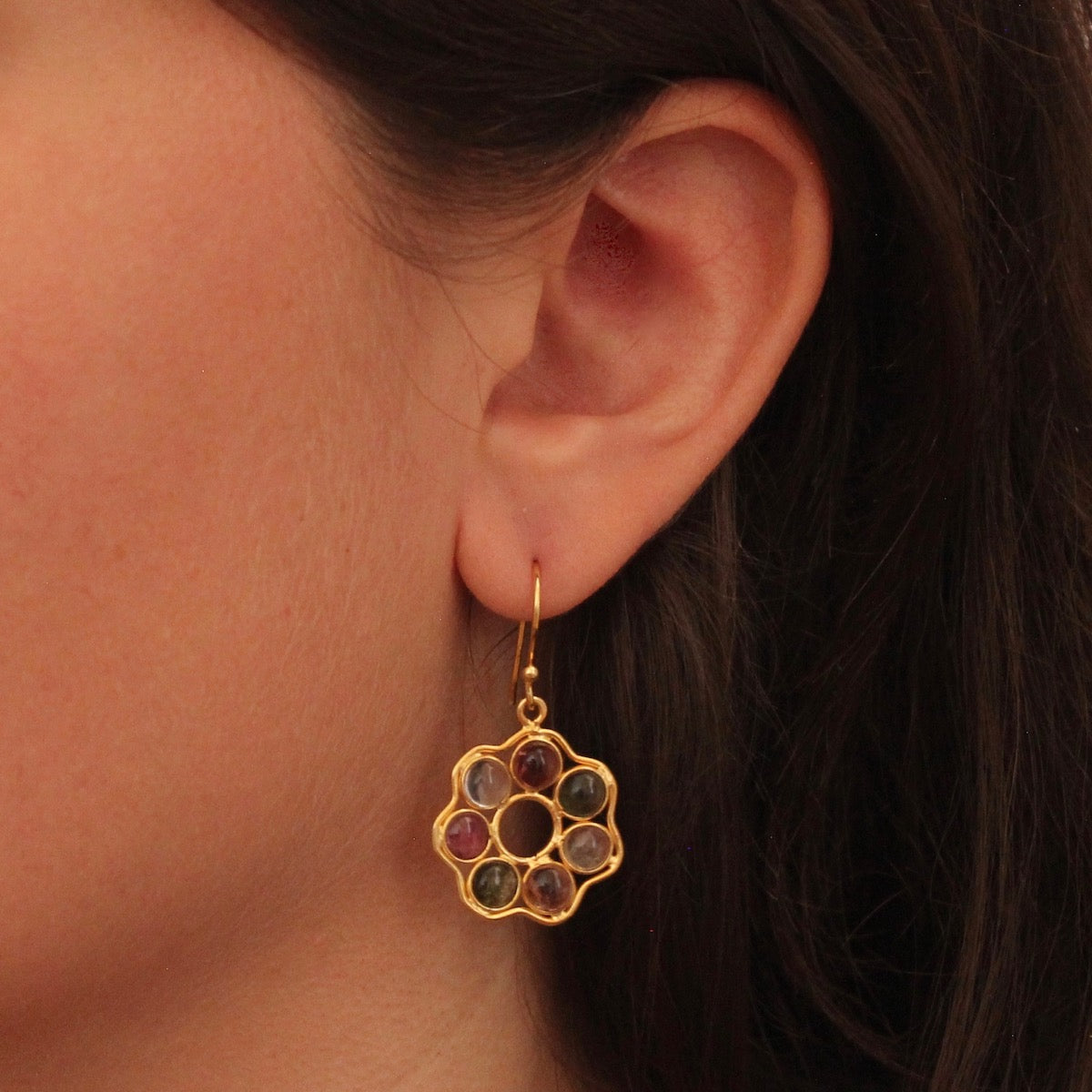 Tourmaline and Gold Vermeil Drop Earrings - Beyond Biasa