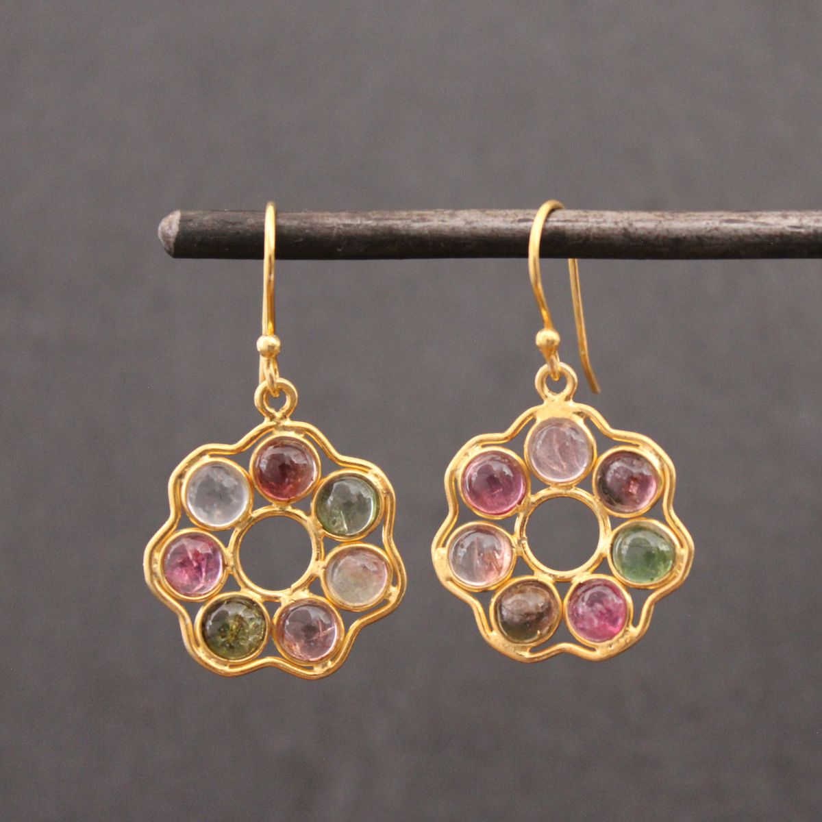 Tourmaline and Gold Vermeil Drop Earrings - Beyond Biasa