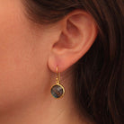 Labradorite and Gold Vermeil Round Drops - Beyond Biasa