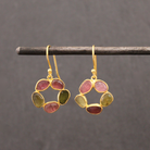 Tourmaline and Gold Vermeil Open Circle Drop Earrings - Beyond Biasa