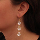 Gold Vermeil and Biwa Pearl Long Drop Earrings - Beyond Biasa