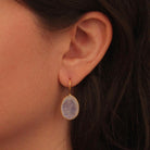 Rainbow Moonstone and Gold Vermeil Drop Earrings - Beyond Biasa