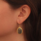 Moss Agate and Gold Vermeil Drop Earrings - Beyond Biasa