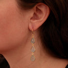 Carved Aquamarine and Gold Vermeil Earrings - Beyond Biasa