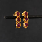 Ruby and Gold Vermeil Stud Earrings - Beyond Biasa