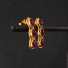 Ruby and Gold Vermeil Stud Earrings - Beyond Biasa