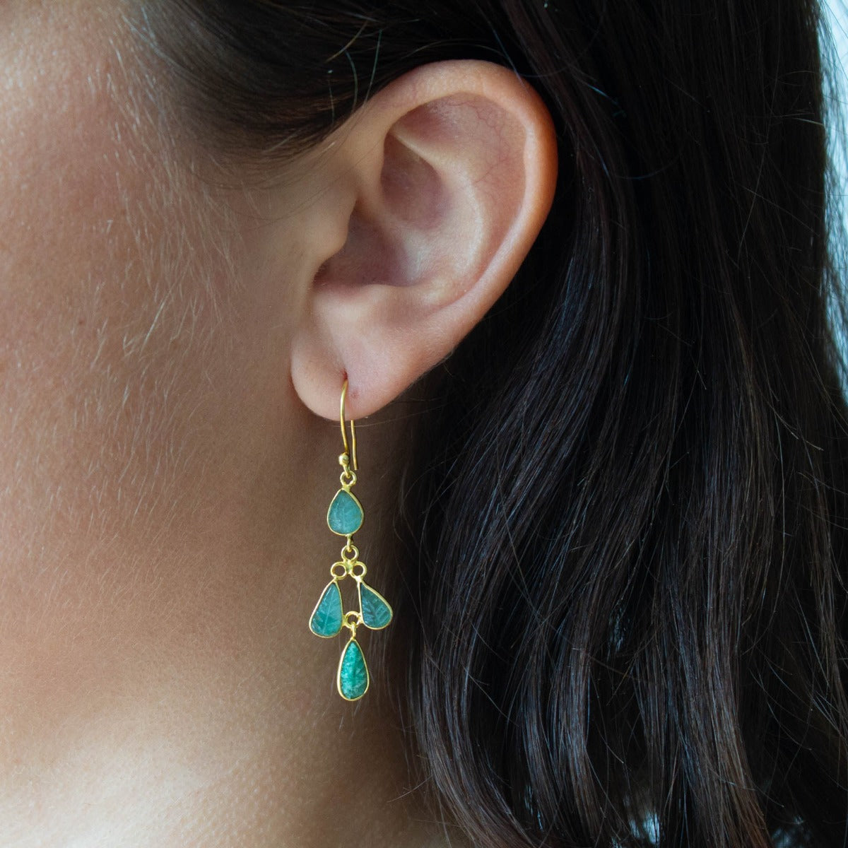 Store Gold-filled Garnet Chandelier Earrings Handmade by Bonet Jewelry