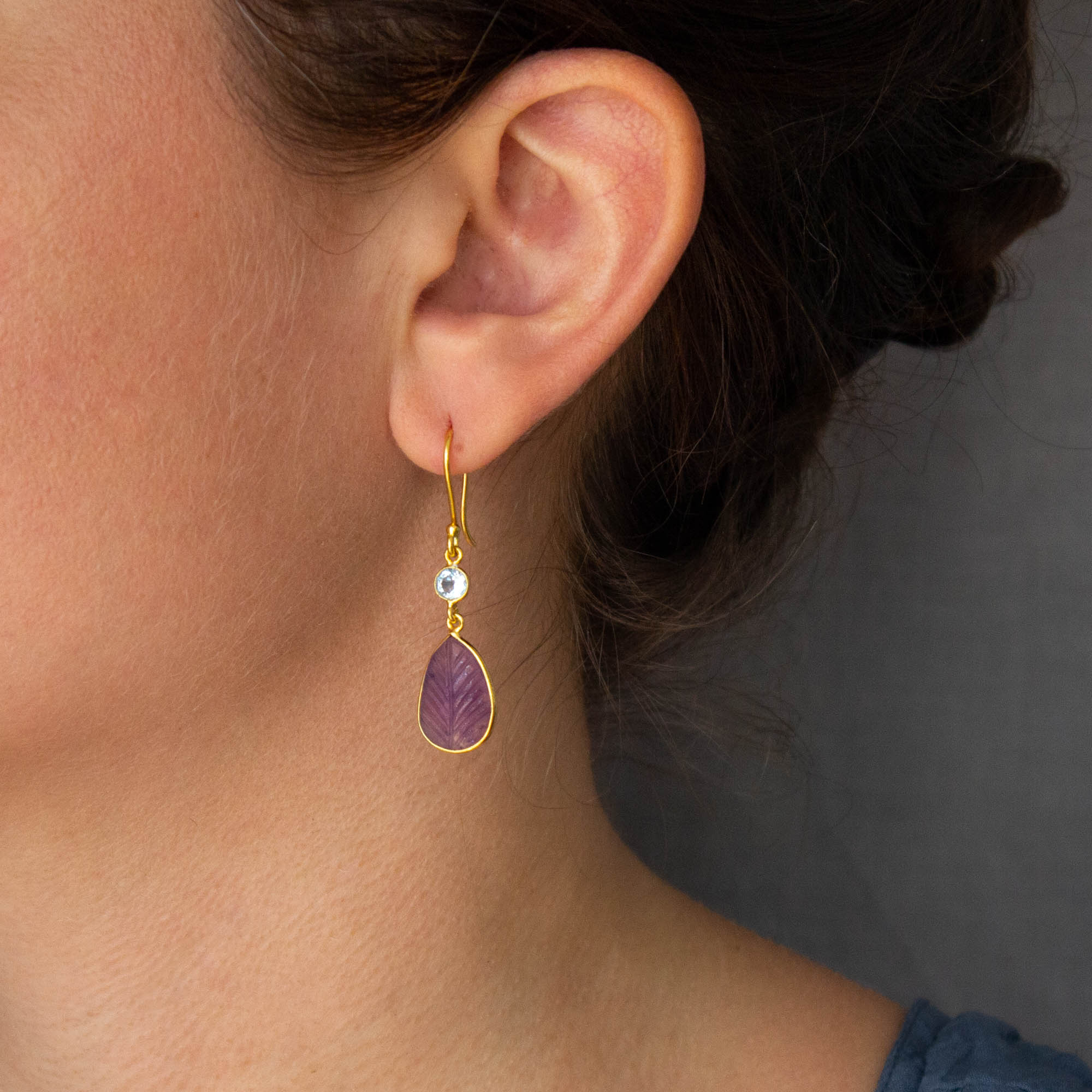 Amethyst and Blue Topaz hotsell Drop Earrings