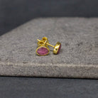 Tourmaline and Gold Stud Earrings - Beyond Biasa