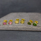 Tourmaline and Gold Stud Earrings - Beyond Biasa