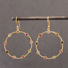 Tourmaline and Gold Vermeil Open Circle Earrings - Beyond Biasa