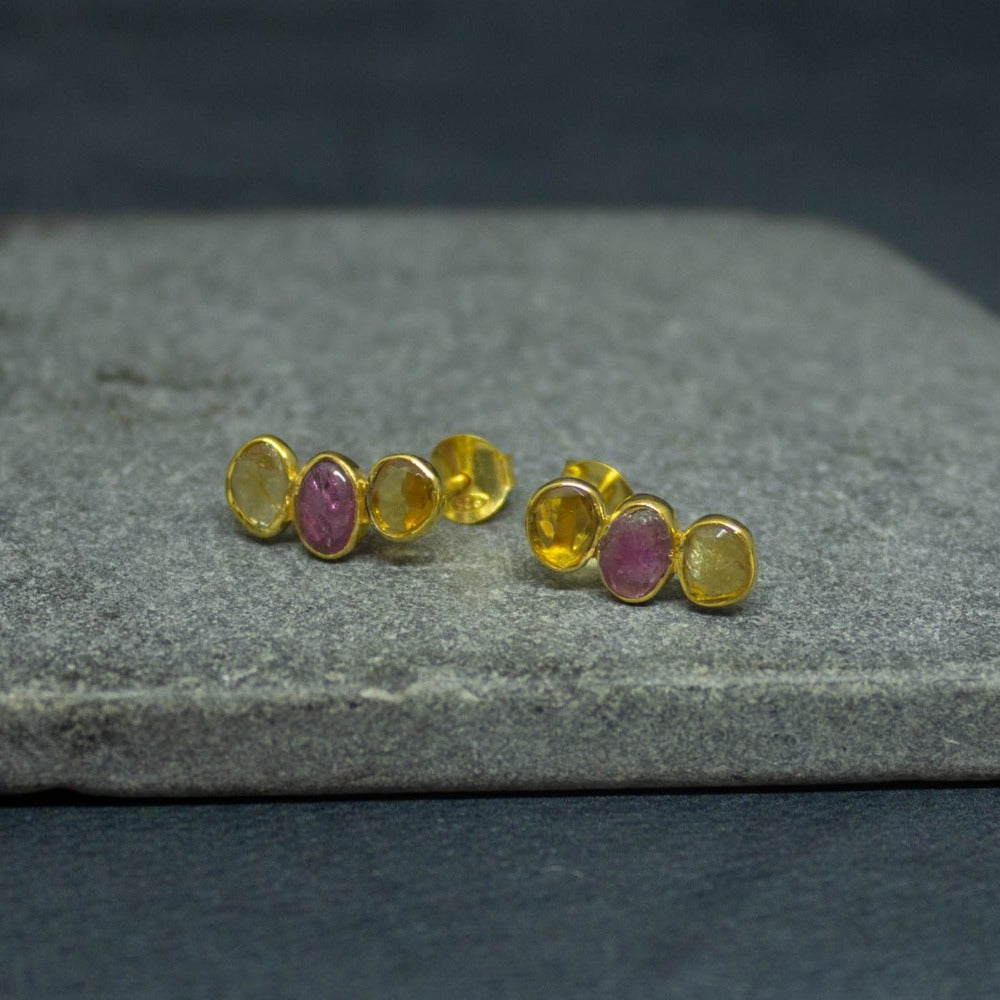 Tourmaline Climber Stud Earrings 