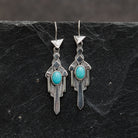 Sterling Silver and Turquoise Art Deco Earrings - Beyond Biasa