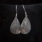 Sterling Silver Circle and Swirl Teardrop Earrings - Beyond Biasa