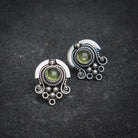 Peridot and Sterling Silver Detail Stud Earrings - Beyond Biasa