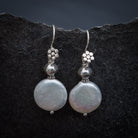 Coin Pearl and Sterling Silver Drop Earrings - Beyond Biasa