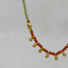 Willow Gemstone Beaded Necklace in Peridot and Carnelian - Beyond Biasa