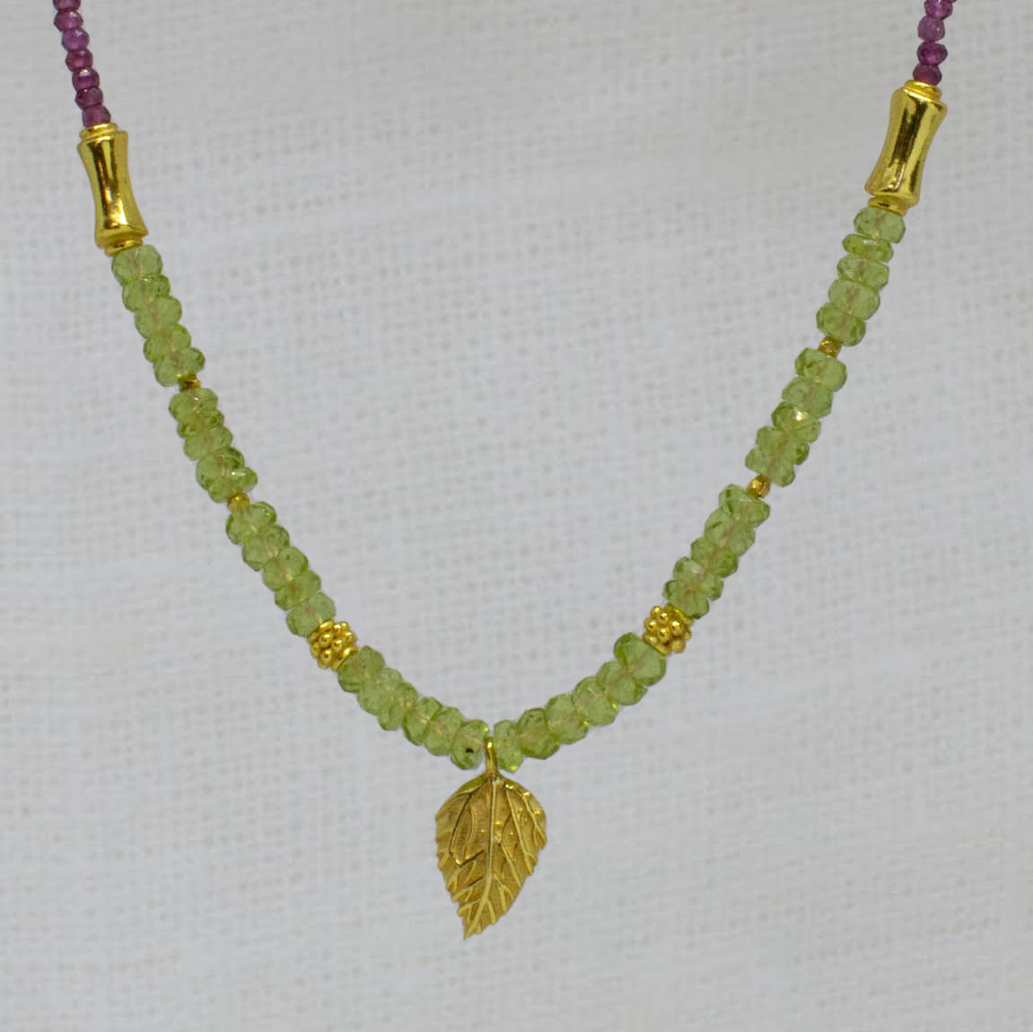 Gemstone Hazel Leaf Beaded Necklace - Beyond Biasa