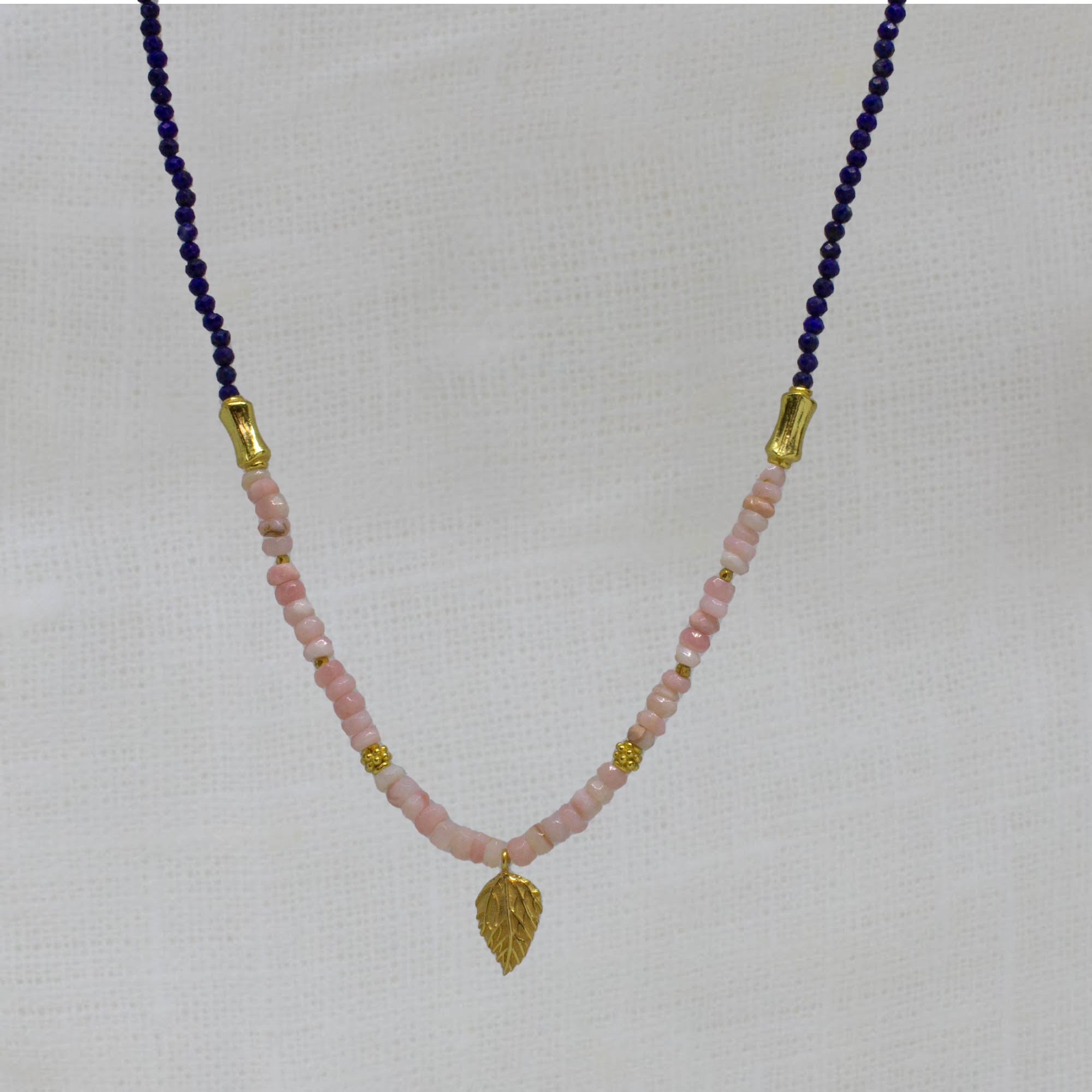 Gemstone Hazel Leaf Beaded Necklace - Beyond Biasa